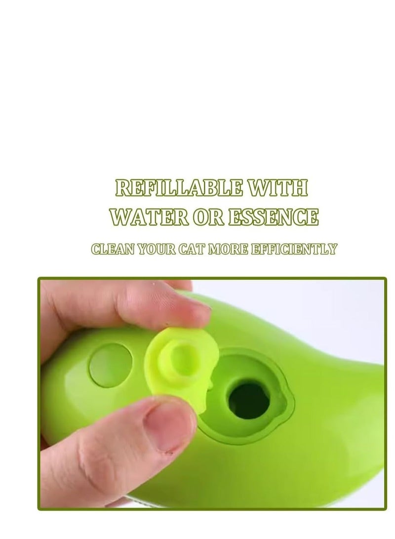 عام فرشاة القط 3 في 1 القط البخار فرشاة التنظيف الذاتي البخار القط فرشاة ، فرشاة القط البخار لتدليك فرشاة شعر القط لإزالة الشعر المتشابك والفاضل القضاء على الشعر الطائر (الأخضر) - Image 5